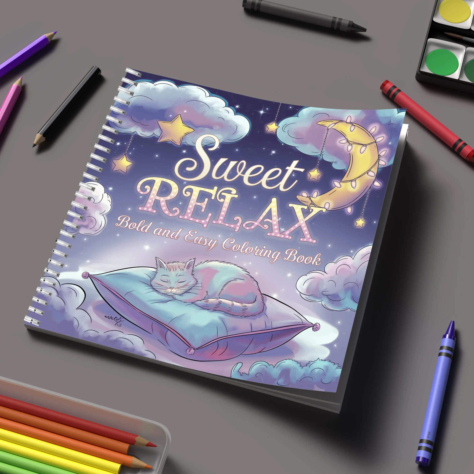School Supplies - 컬러링북 성인용 스윗 릴렉스 컬러링북, 생일
