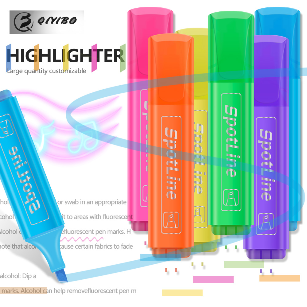Pastel Highlighter Set Double Ended - 4/6 개/대 파스텔 플랫 단일 헤드
