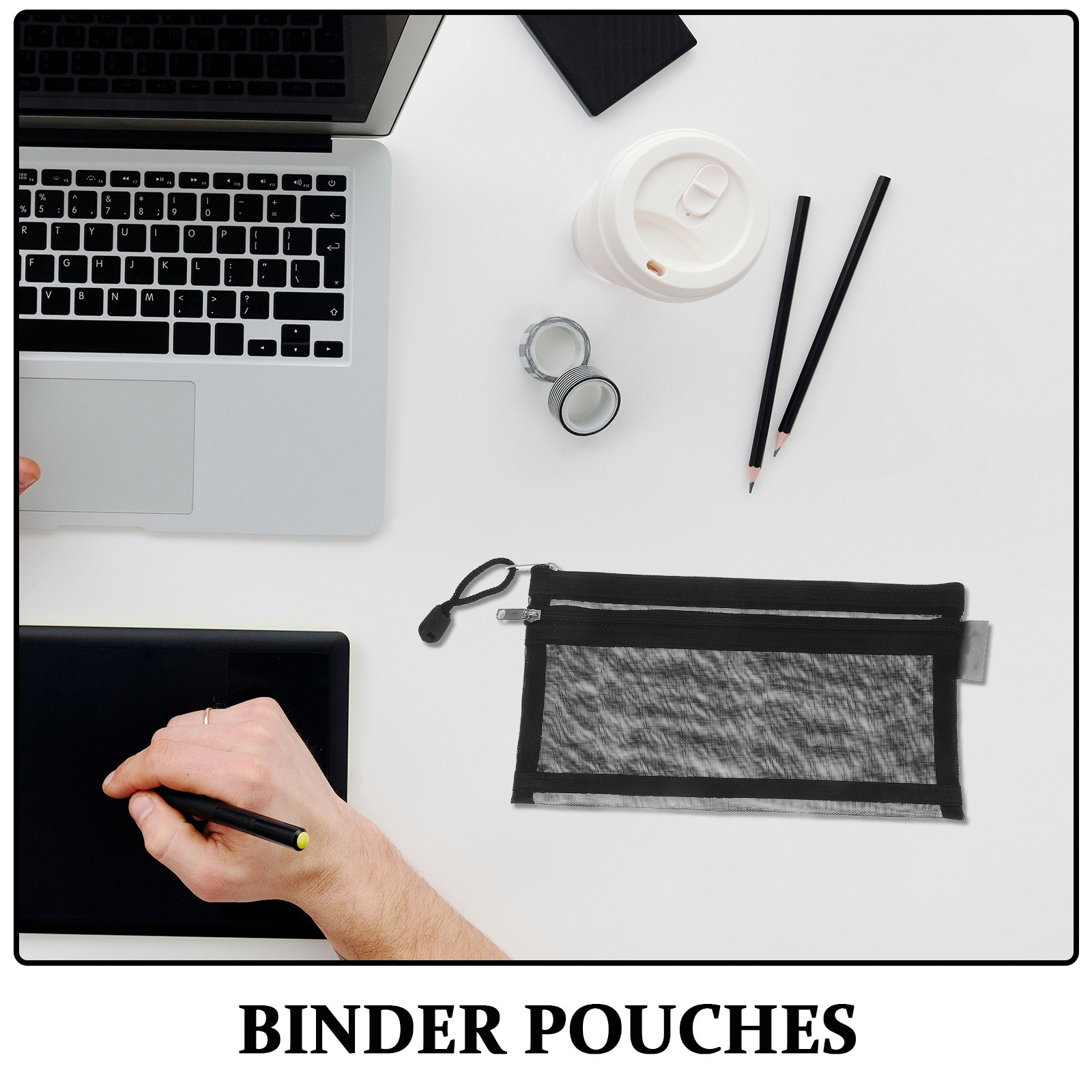 6개입 투명 이중 레이어 나일론 메쉬 지퍼 파우치 가방 - Clear Mesh Pencil Pouch For Exam 리뷰 및 가격