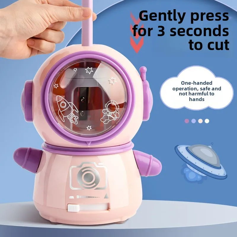 자동 전기 연필 깎이, 카와이 문구, 우주 비행사 모양 - Electric Pencil Sharpener Usb 리뷰 및 가격