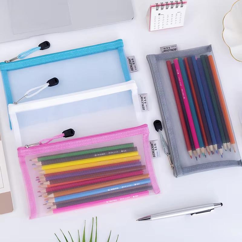 새로운 내구성 있는 지퍼 메쉬 연필 파우치 투명, 학교 - Clear Mesh Pencil Pouch For Exam 리뷰 및 가격