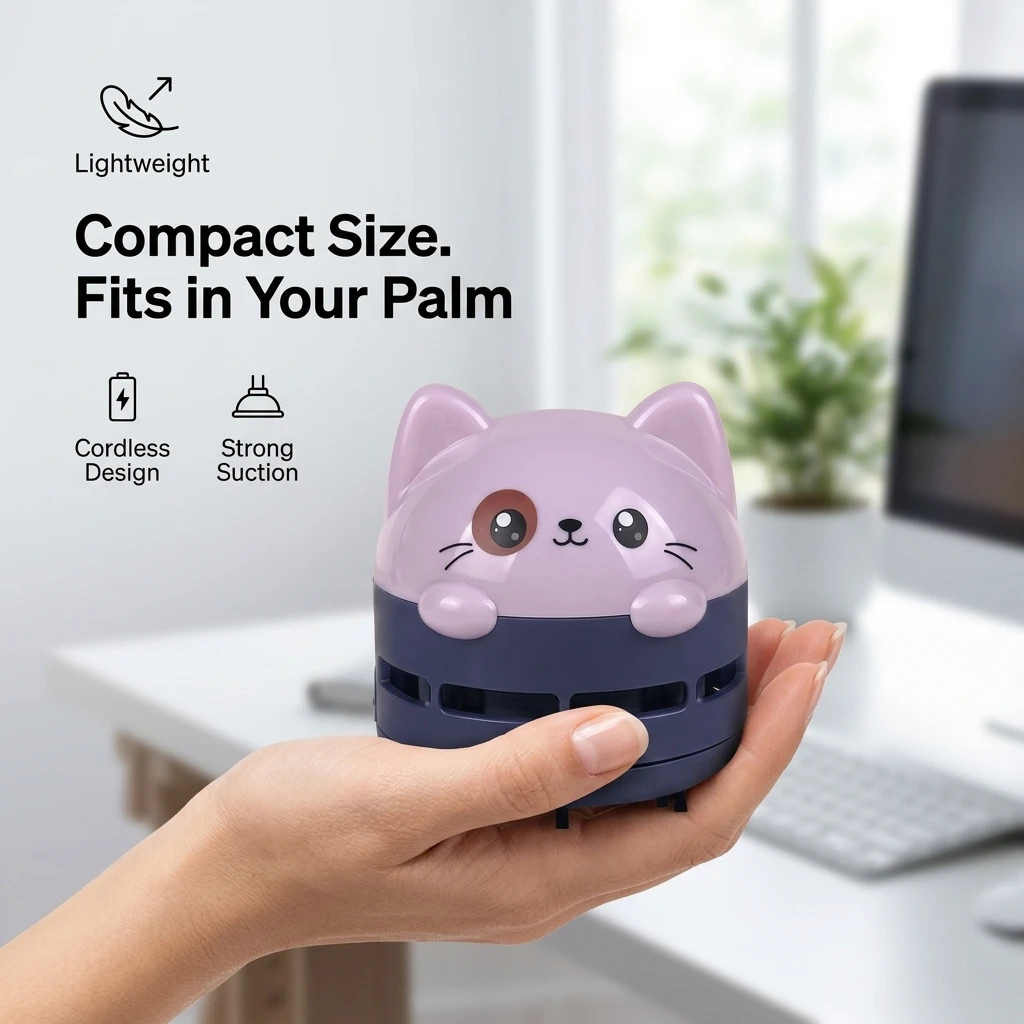 미니 무선 USB 충전식 데스크탑 진공 청소기, 귀여운 - Mini Desktop Vacuum Cleaner For Eraser Dust 리뷰 및 가격