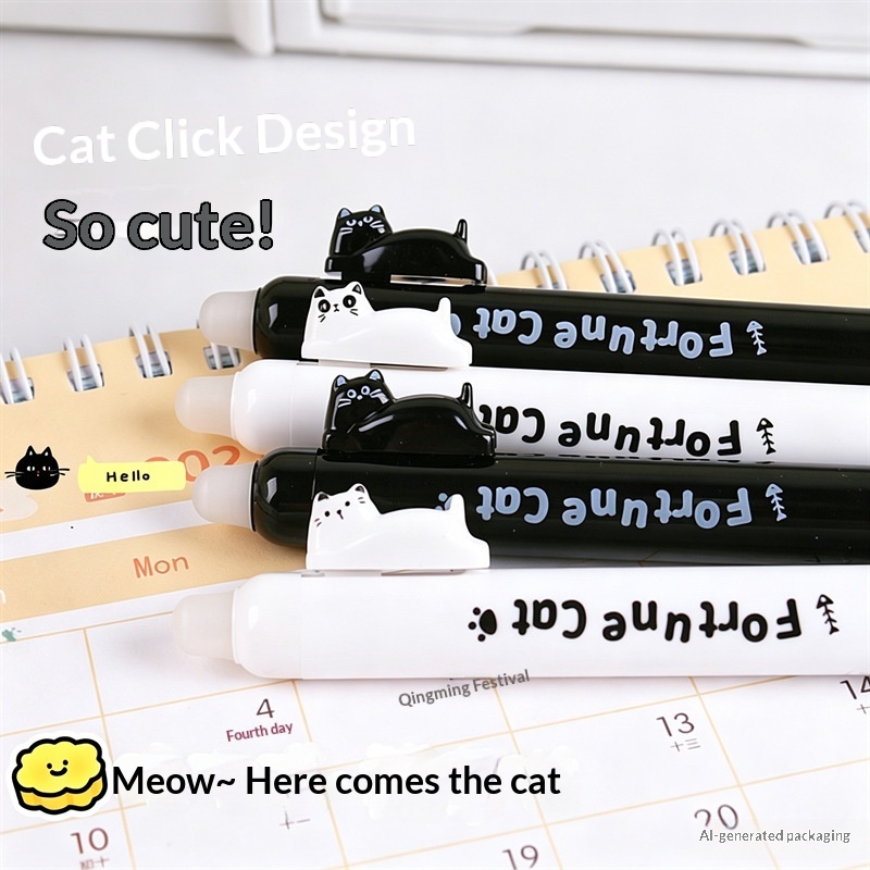 귀여운 고양이 디자인의 지워지는 젤 펜 4개입 0.5m - Retractable Eraser Pen Click 리뷰 및 가격