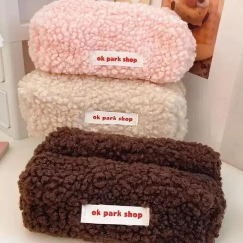 양털 플러시 보관 가방 심플한 미적 디자인 대용량 메이 - Aesthetic Large Pencil Case Pouch 리뷰 및 가격