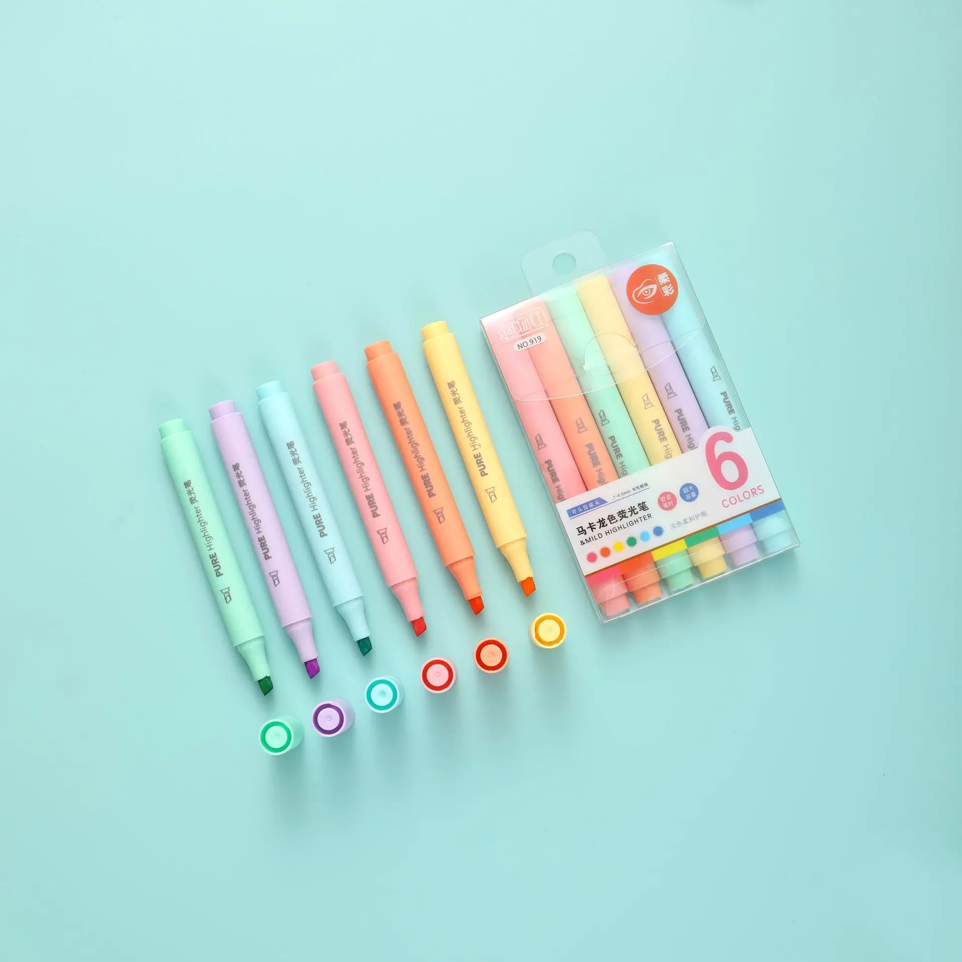 6PCS 파스텔 형광펜 - 마카롱 컬러 마커 세트, 학 - Pastel Highlighter Set Double Ended 리뷰 및 가격