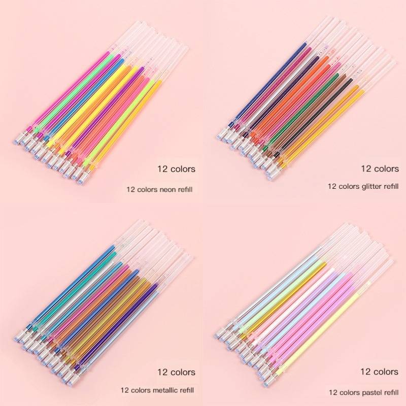 젤 펜 리필 세트, 12/100 색상 반짝이 금속 파스 - Pastel Highlighter Set Double Ended 리뷰 및 가격