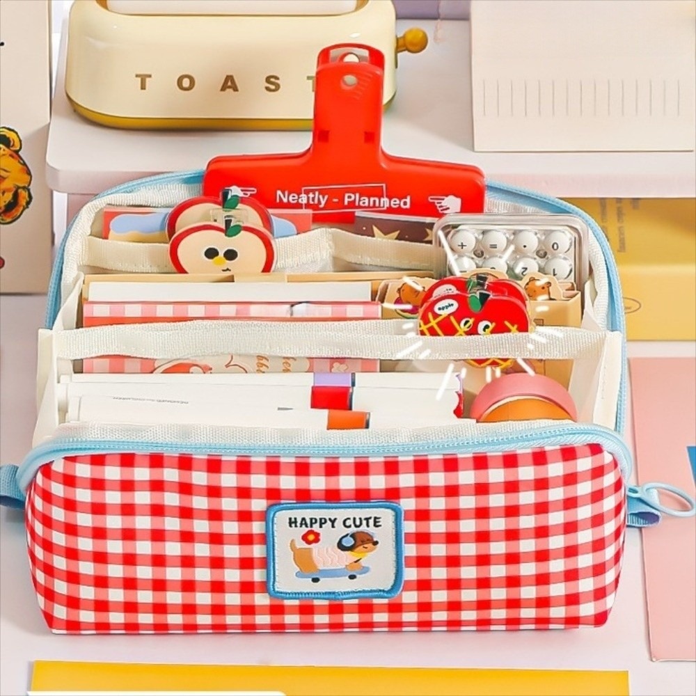 한국 스타일 프리즘 필통 대용량 미적 감각의 그리드 문 - Aesthetic Large Pencil Case Pouch 리뷰 및 가격
