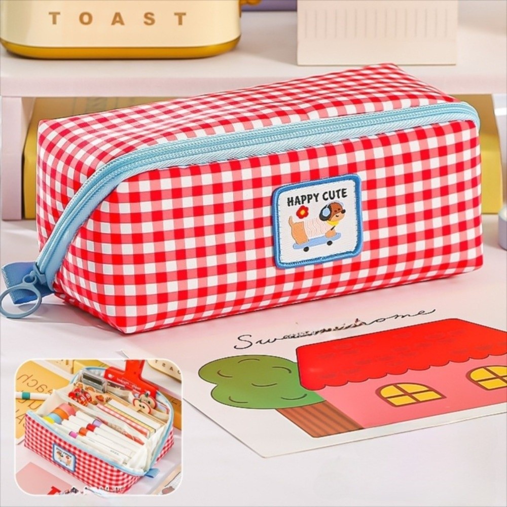 한국 스타일 프리즘 필통 대용량 미적 감각의 그리드 문 - Aesthetic Large Pencil Case Pouch 리뷰 및 가격