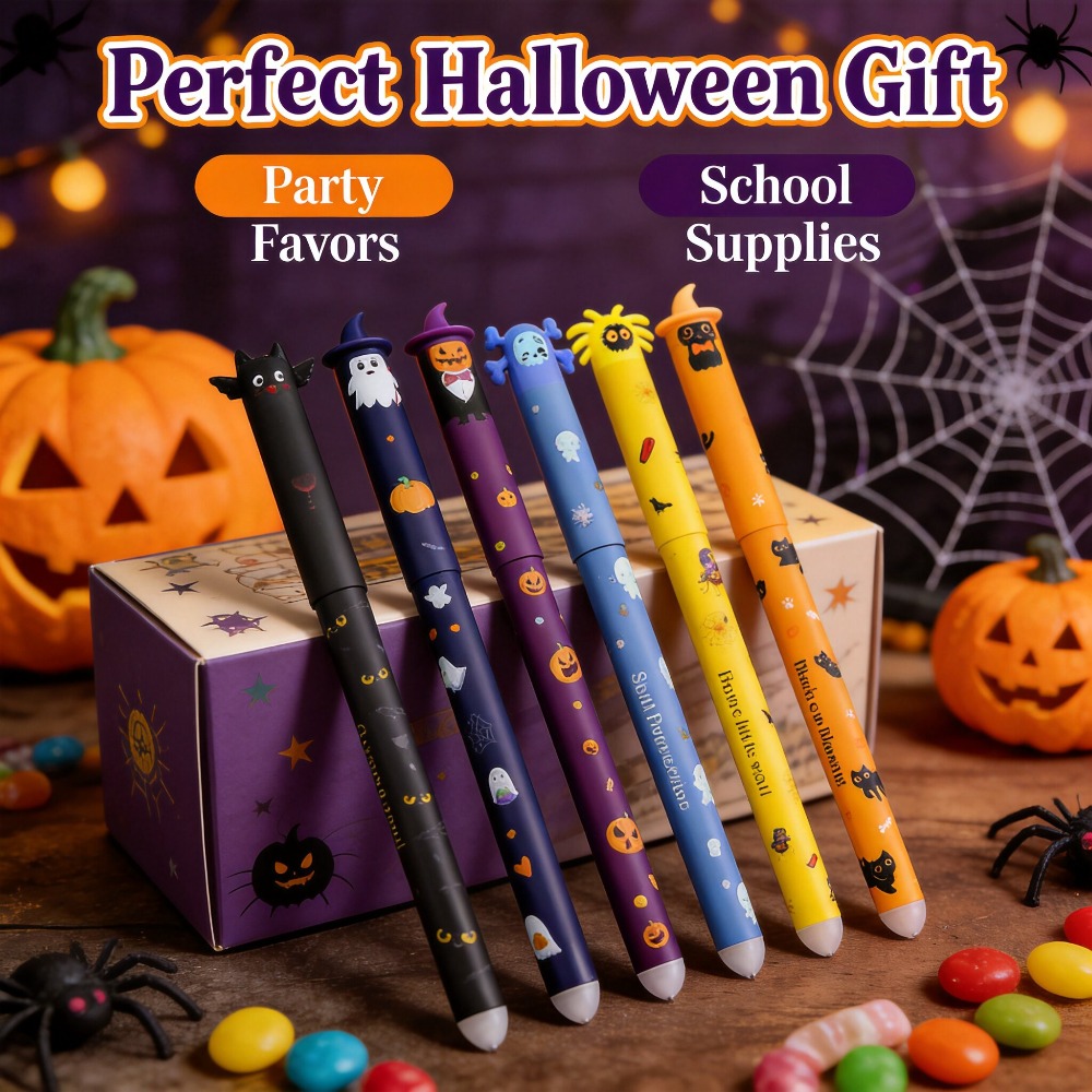 1-6Pcs 할로윈 지울 수 있는 젤 펜, 0.7mm  - Retractable Eraser Pen Click 리뷰 및 가격
