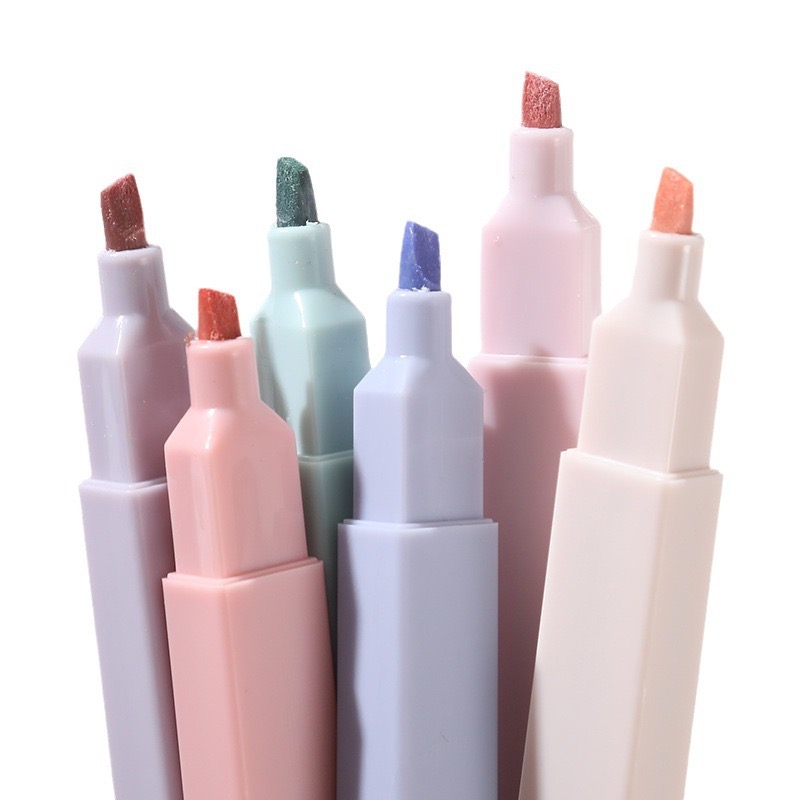 6 개/대 형광펜 세트 귀여운 카와이 캔디 컬러 마커  - Pastel Highlighter Set Double Ended 리뷰 및 가격