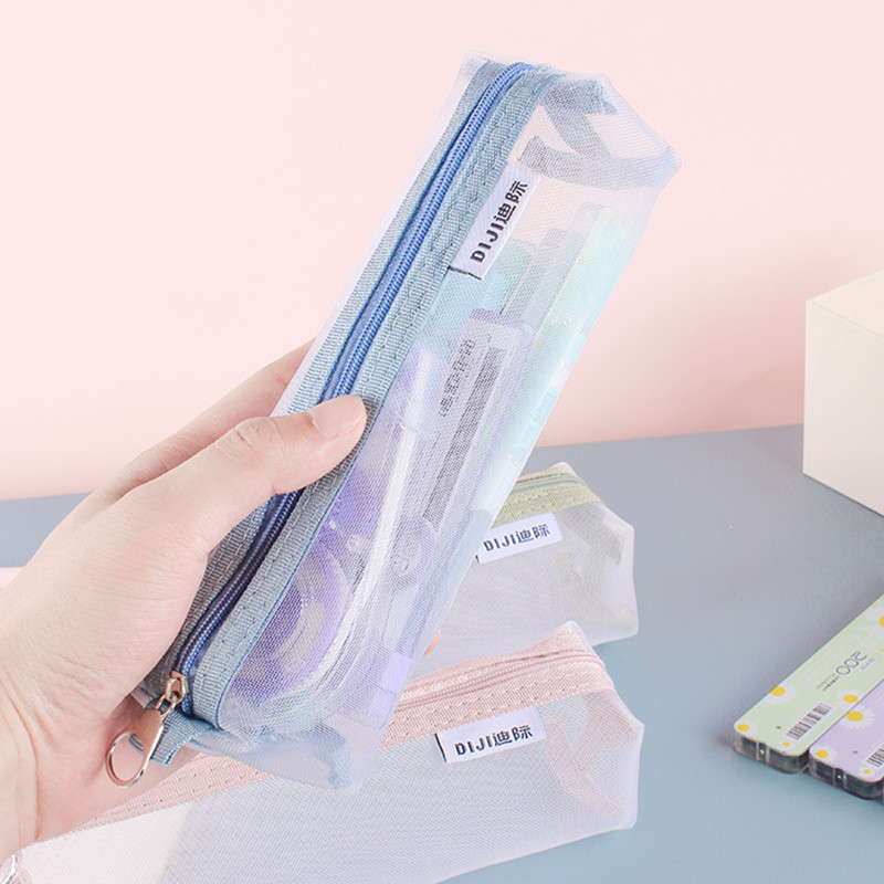 투명 나일론 메쉬 펜 가방 대용량 남여 공용 문구 파우 - Clear Mesh Pencil Pouch For Exam 리뷰 및 가격
