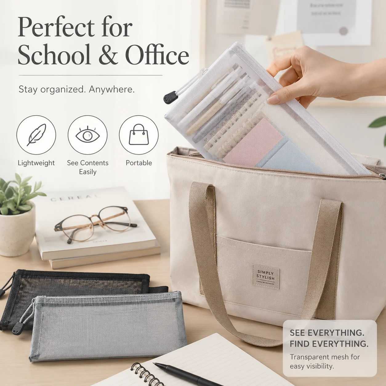 투명 메쉬 펜 가방, 시험용 투명 필통, 학교 사무용품 - Clear Mesh Pencil Pouch For Exam 리뷰 및 가격