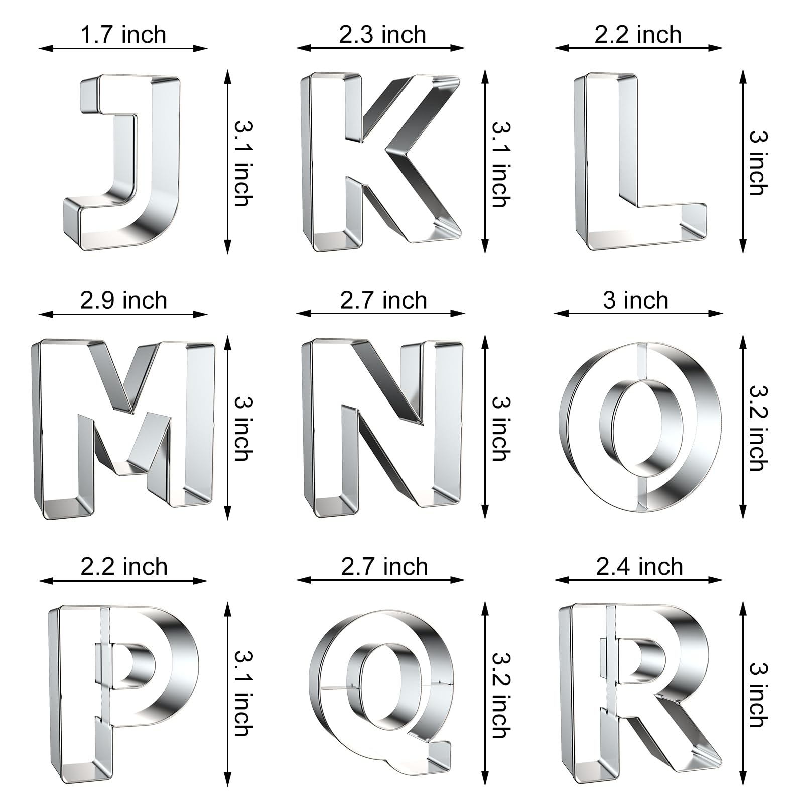 레터 쿠키 커터 모양 - 26개 스테인리스 스틸 알파벳 - Writing Tools 리뷰 및 가격