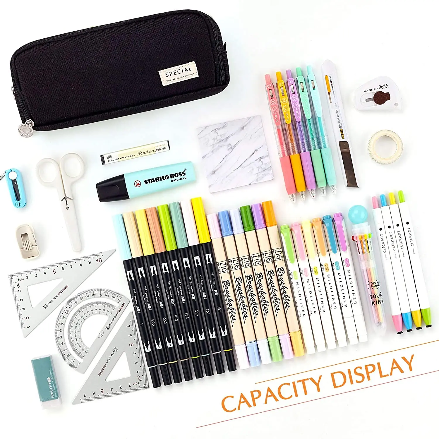 연필 케이스 대용량 연필 주머니 미적 펜 가방 Offi - Aesthetic Large Pencil Case Pouch 리뷰 및 가격